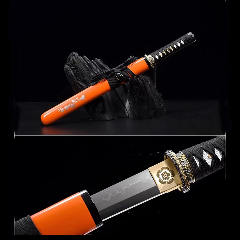 Tanto Urayasu – japanisches Tanto-Messer aus T10-Stahl mit echtem Hamon und Saya