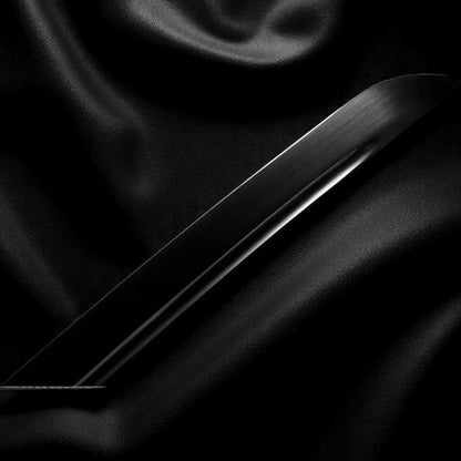 Katana mit schwarzer Klinge – 1060 Kohlenstoffstahl – Tsuba-Detail