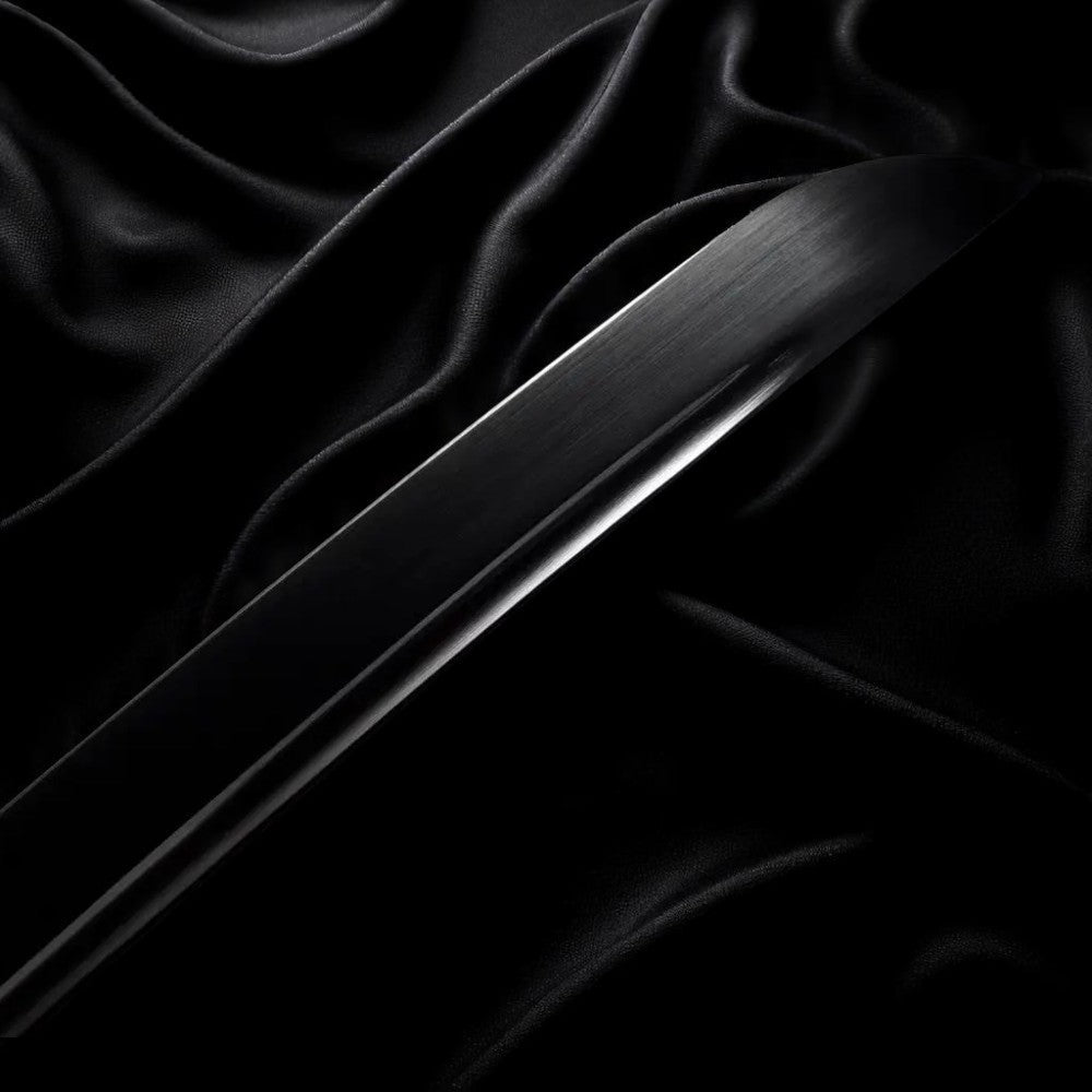 Katana mit schwarzer Klinge – 1060 Kohlenstoffstahl – Klingenansicht