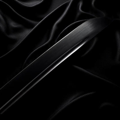 Katana mit schwarzer Klinge – 1060 Kohlenstoffstahl – Klingenansicht