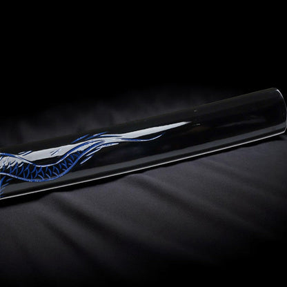 Blauer Drache Katana – T10-Stahl – Griff-Detail