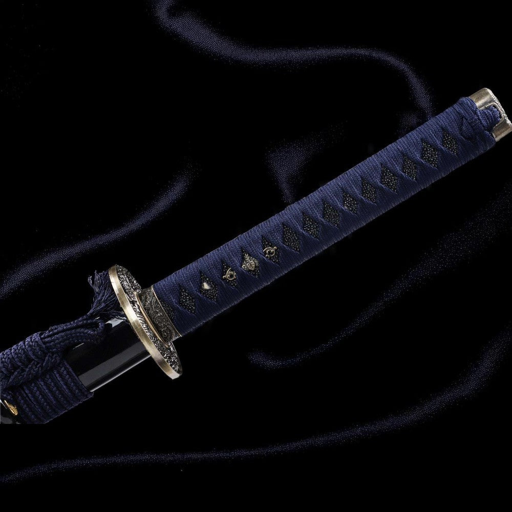 Blauer Drache Katana – T10-Stahl – Gesamtansicht