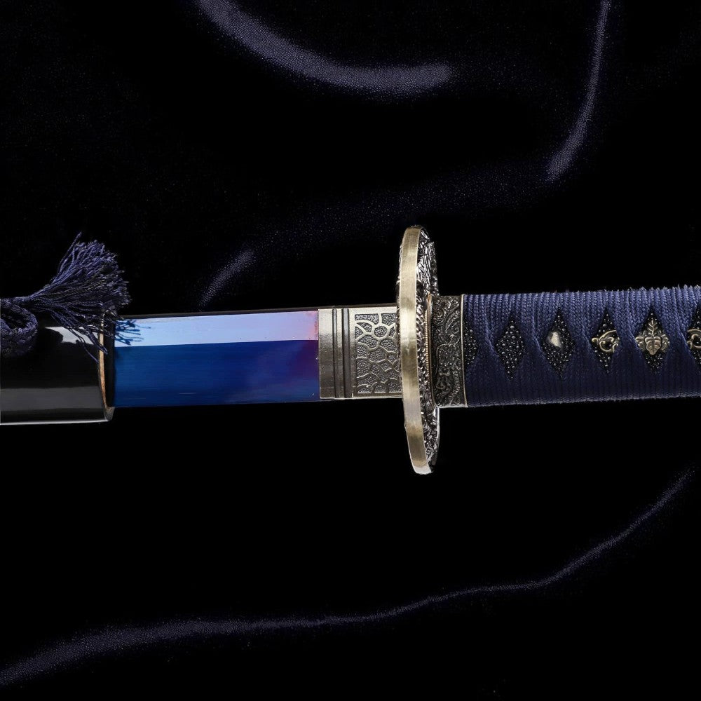 Blauer Drache Katana – T10-Stahl – Saya-Detail