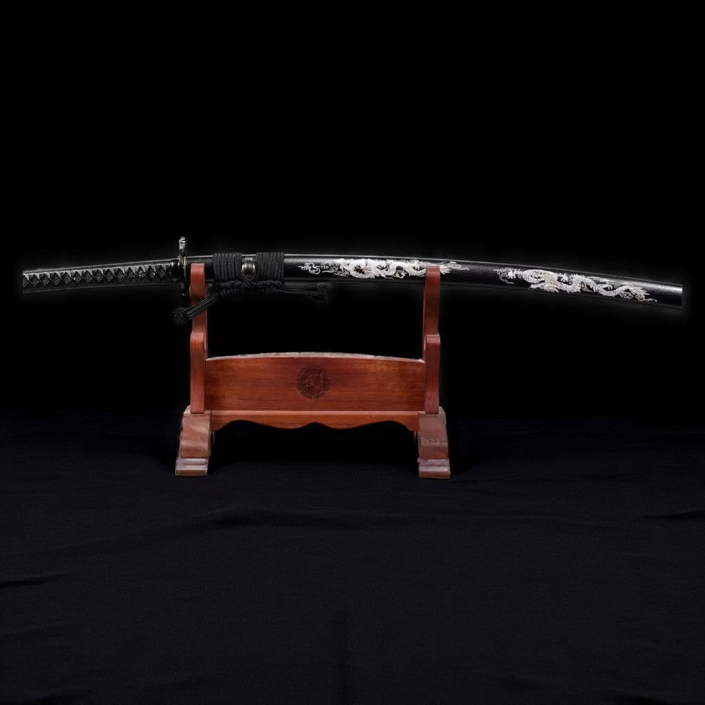 Katana mit schwarzer Klinge – 1060 Kohlenstoffstahl – Gesamtansicht