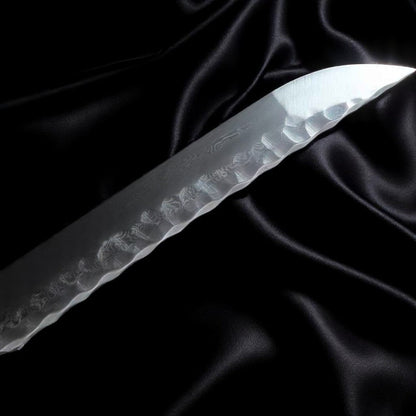 Feuerblüte Katana – Damaststahl – Gesamtansicht