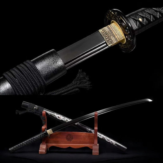 Katana mit schwarzer Klinge – 1060 Kohlenstoffstahl – Hauptansicht