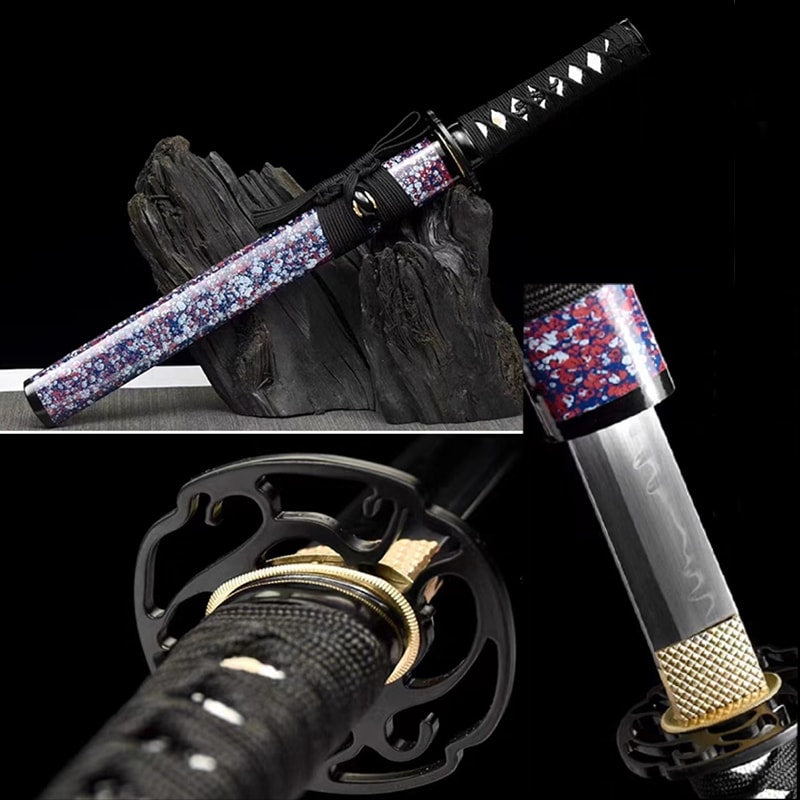 Tanto Yachimata – japanisches Tanto-Messer aus T10-Stahl mit echtem Hamon und Saya