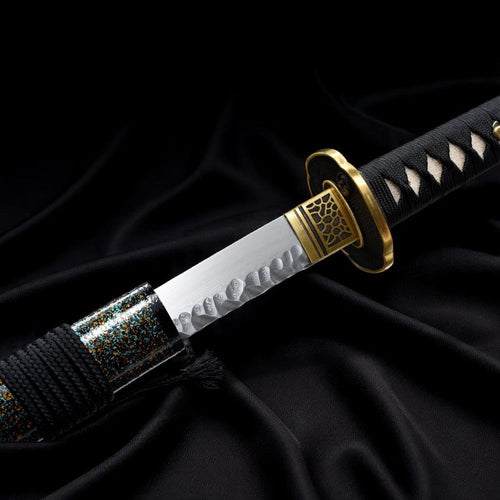 Feuerblüte Katana – Damaststahl – Detailansicht