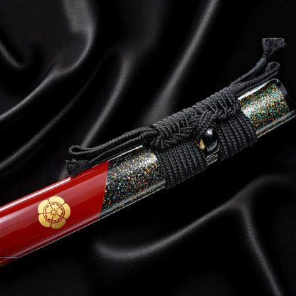 Feuerblüte Katana – Damaststahl – Gesamtansicht