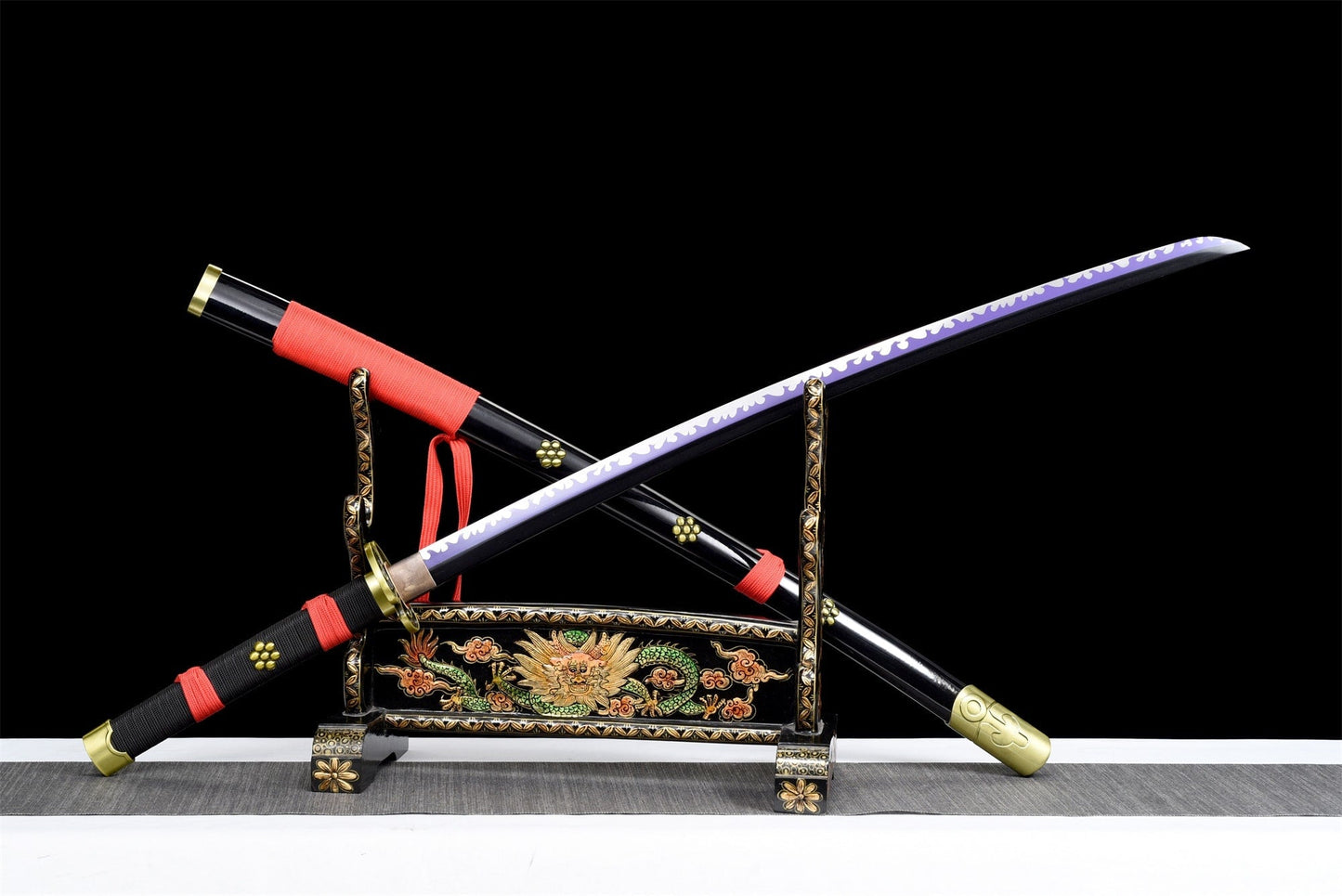 Black Enma Katana-Schwert – Saya-Detail