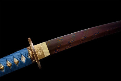 Detailansicht des Spiralmusters auf der Klinge des Tantos Sabae