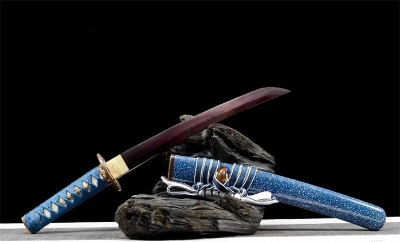 Habaki und Seppa des handgeschmiedeten Tanto Sabae