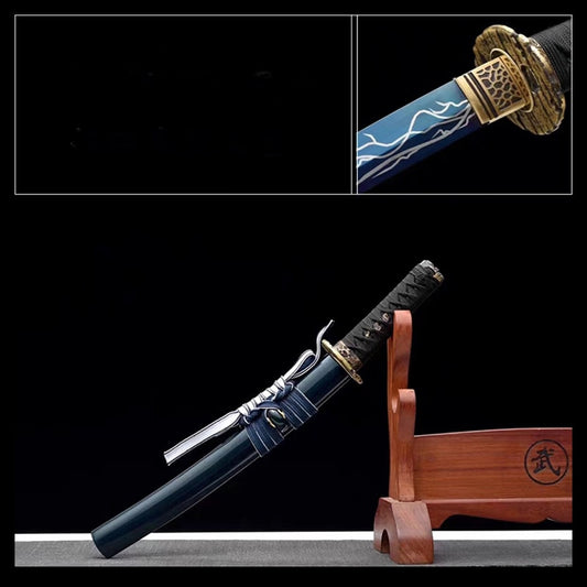 Tanto Yawatahama – japanisches Tanto-Messer mit blauer T10-Klinge und passender Saya