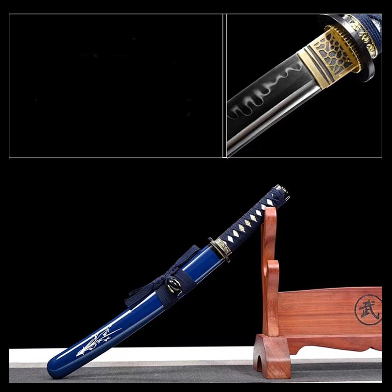 Tanto Uwajima – japanisches Tanto-Messer aus T10-Stahl mit echtem Hamon und Saya