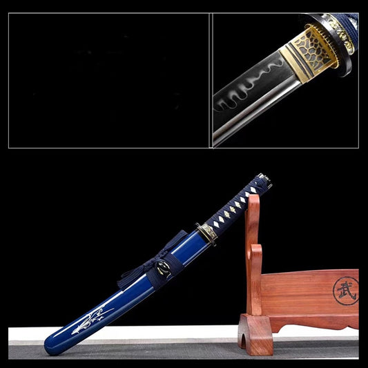 Tanto Uwajima – japanisches Tanto-Messer aus T10-Stahl mit echtem Hamon und Saya