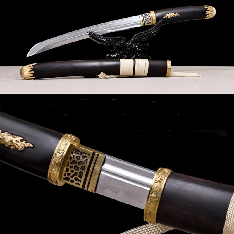 Tanto Ono – japanisches Tanto-Messer aus T10-Stahl mit echtem Hamon und Saya