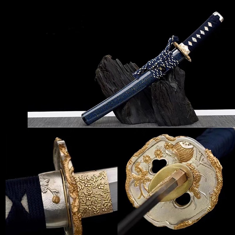 Tanto Isumi – japanisches Tanto-Messer mit vergoldeter Tsuba und Saya