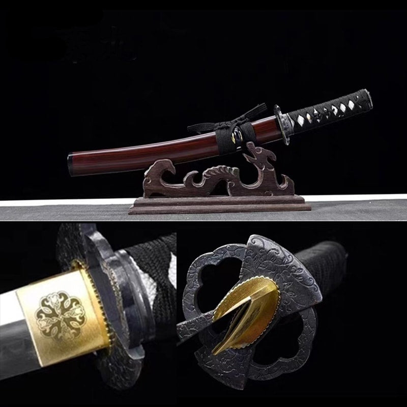 Tanto Toon – kompaktes japanisches Tanto-Messer aus T10-Stahl mit Saya